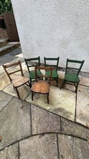 Vintage Original Childs Chairs  Elm Beech Rustic Wood   5 chairs 