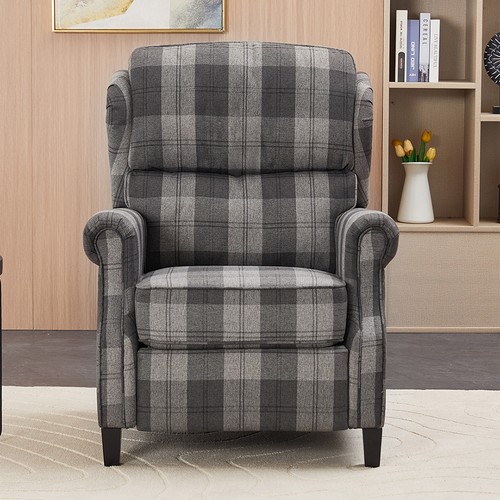 Recliner armchair tartan chair - armchair,
