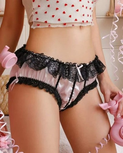 Silky feel satin frilly - feel,