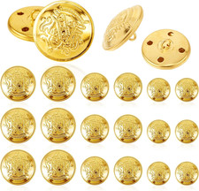 18Pcs Gold Metal Blazer Buttons Set - Vintage Brass Golden Coat Button for Shirt