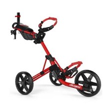Clicgear 4.0 3 Wheel Golf Trolley - Red - Pushcart with Drink & Umbrella Holder