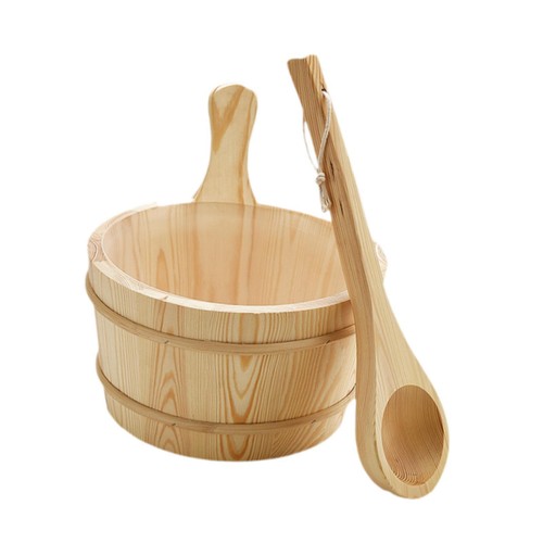 Wood sauna bucket and ladle - sauna,