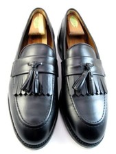 Allen Edmonds "RANDOLPH" Leather Kiltie Penny Loafers 11.5 D BLACK (421N)