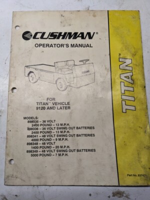 Cushman operators manual titan - cushman,