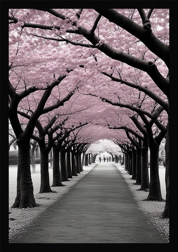Serene cherry blossom framed - serene,