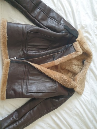Men sheepskin flying jacket - sheepskin,