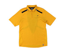 Vintage 2006 Nike RF Roger Federer Tennis Polo Shirt Mens Medium Yellow Nadal