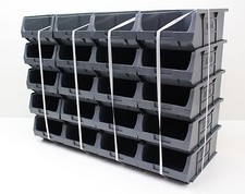20 x Very Good Condition Plastic Parts Storage Bins Boxes - Grey Size 4 (XL4)