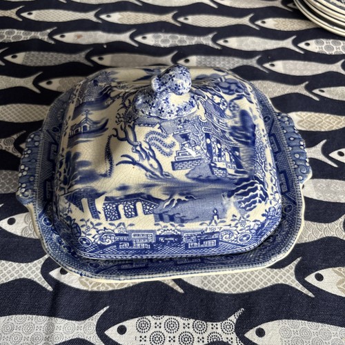 Antique victorian blue white - victorian,