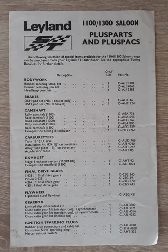Austin 1100 1300 - 1100, parts
