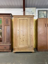 Antique Pine Wardrobe, Continental, Vintage, Bedroom, Hanging Rail, Cupboard