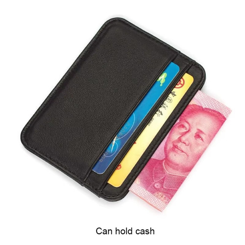 Unisex slim leather wallet - leather,