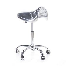 Silver Beauty Stool Saddle Hairdressing Chair Manicure Nail Salon Cutting Tattoo
