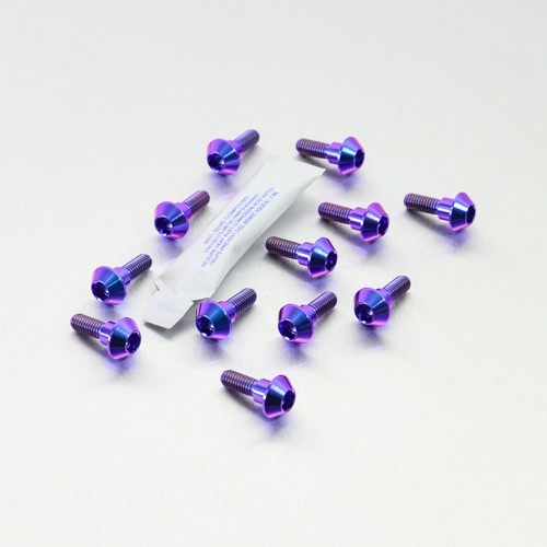 Titanium disc bolts - titanium, purple