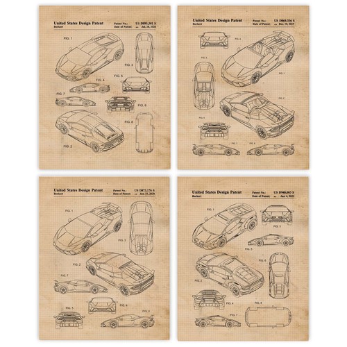 Classic huracan car prints - car, 4