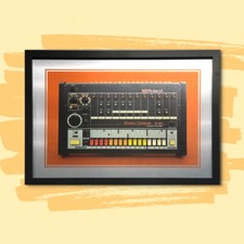 A4 Framed Roland TR - 808 drum