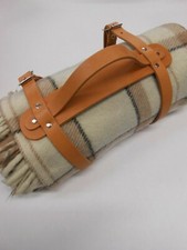 Veg Tan Hide Picnic/Rug/Yoga Mat Carrier Strap/Handle. Made in England
