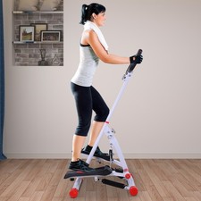 Foldable Step Machine Height Adjustable Stepper w/ LCD Display and Handlebar