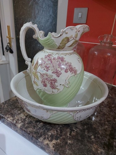 Antique wash jug and bowl - jug,