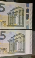 IRELAND  2013 €5 EURO BANKNOTE ERROR DEFECT VERY RARE AUNC (Missing Hologram)