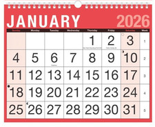 2026 Calendar Large Numbers