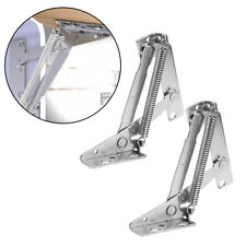 2X Bridge Shaped Spring Hinges Bracket Door Hinge Lift Up Stay Cupboard