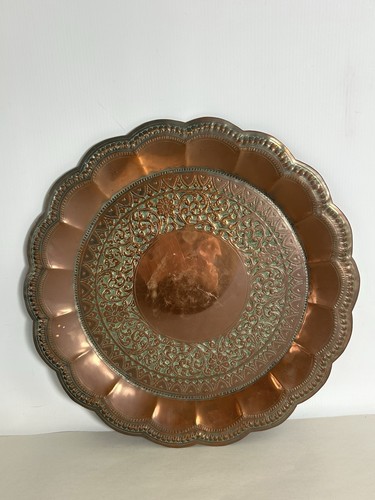 Vintage copper tray engraved - /,