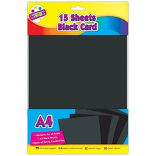 ARTBOX A4 Black Card 15 Sheets Perfect for card making, scrapbooking, art crafts