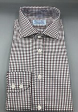 HILDITCH & KEY Burgundy, Grey, Black & White Shirt, UK:16.5, EU:42, RRP: £175!