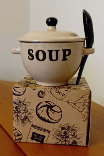 Lidded soup bowl spoon - soup,
