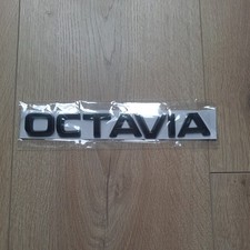 SKODA OCTAVIA REAR BOOT GLOSS BLACK BADGE DECAL NEW 