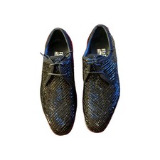 SALVATORE FERRAGAMO DENNIS 2 CRYSTALS EMBELLISHED NEOPRENE  SHOES SIZE UK 7EEE