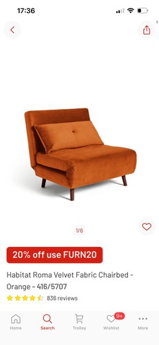 Sofa bed orange - bed, orange,