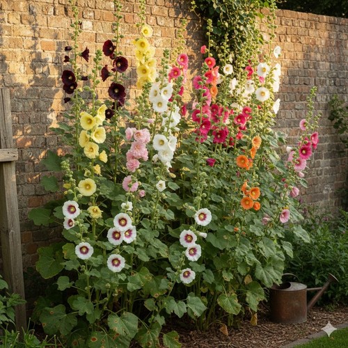 Hollyhock single alcea - alcea, rosa
