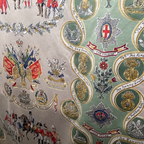 Vintage military table cloth - military,