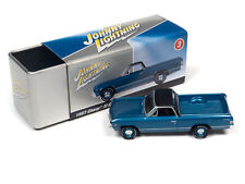 JOHNNY LIGHTNING 1/64 1967 CHEVY EL CAMINO LEMANS BLUE AND TIN JLCT009
