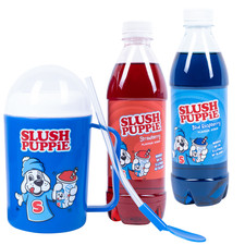 Slush Making Cup & 2x500ml Syrups  Raspberry & Strawberry - Best Before Expired