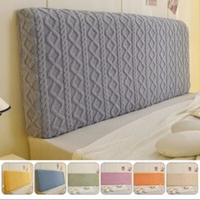 Bed Thicken Cable Jacquard Elastic Dustproof Soft Headboard Slipcover Cover