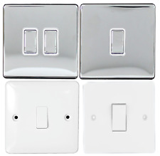 Single Or Double Light Switch 1-3 Gang 2 Way Wall On/Off Switch Polished Chrome
