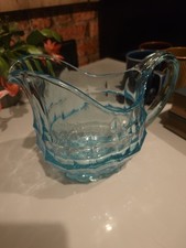 VINTAGE TURQUOISE HEAVY GLASS
