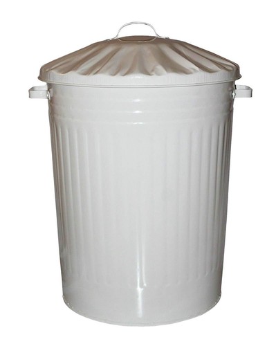 White 90l large metal - large, bin
