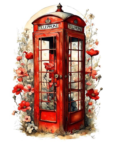 Vintage style red telephone