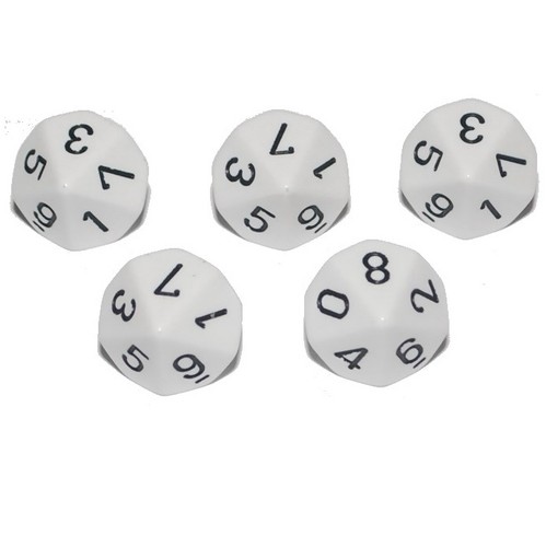 Poly dice white d10 - dice,