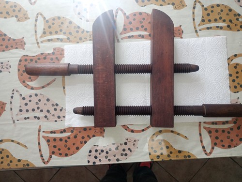 Antique wooden screw clamp - antique,