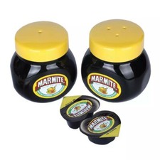 Marmite - Jar Shaped Ceramic Salt & Pepper Cruets Gift Set Very Rare!