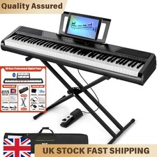 88 Key Digital Piano Semi-Weighted Keyboard Portable Home Use with Stand Bundle