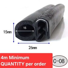 Car DOOR Boot Seal rubber edge trim Bonnet Door BOAT 26mm x 15mm  Grip 1-4 mm