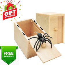 New Funny Scare Box Wooden Prank Spider Hidden In Scarebox Toys Quality UK