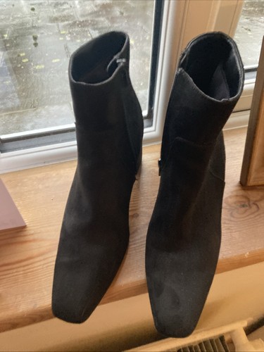 Mango black suede ankle - black,