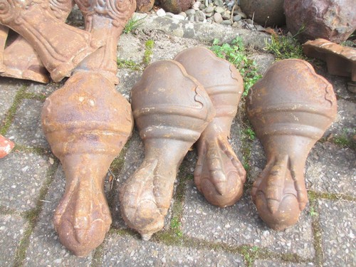 Antique iron bath feet - antique,